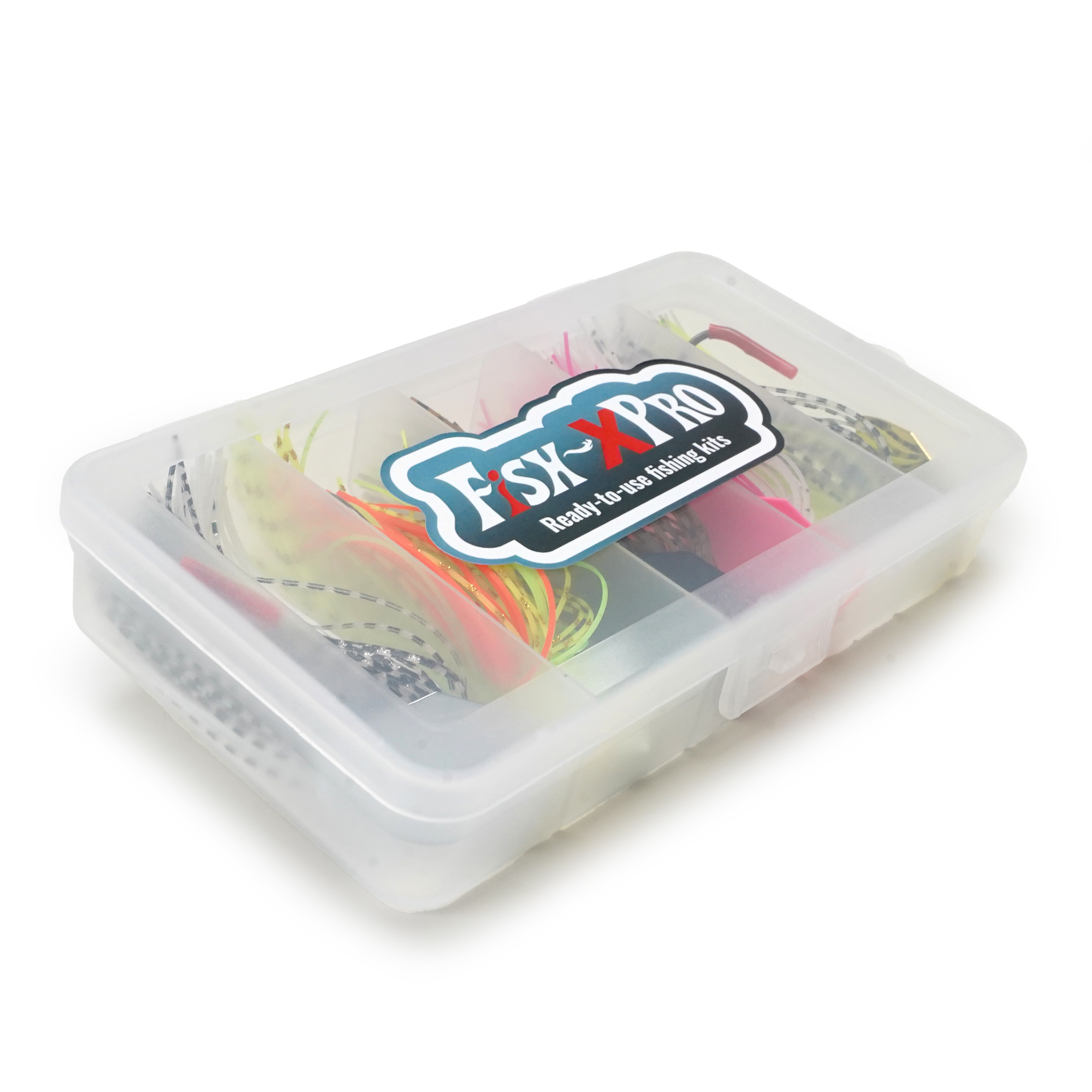 FishXpro Chatterbait Set 8cm – 10g - 5 Stuks inclusief Visdoos