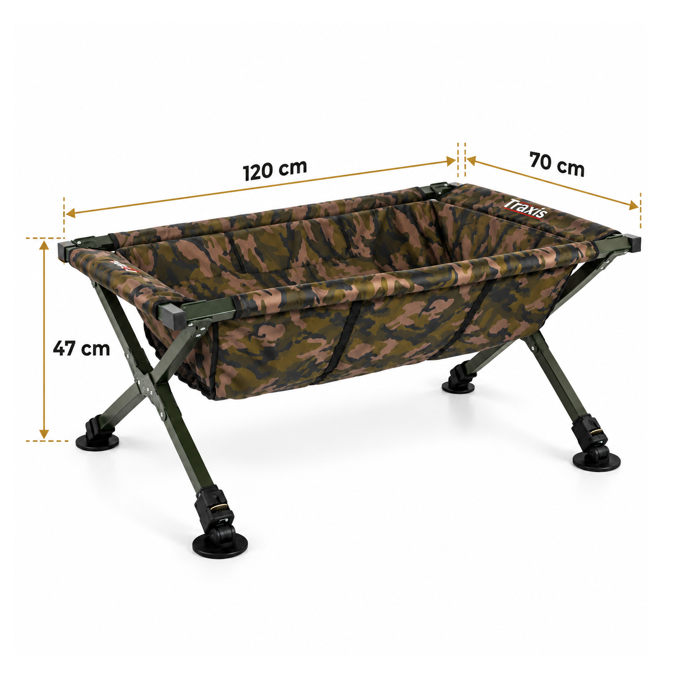 Traxis Camouflage - Cradle XXL - Onthaakmat - Opvouwbaar - Verstelbare poten