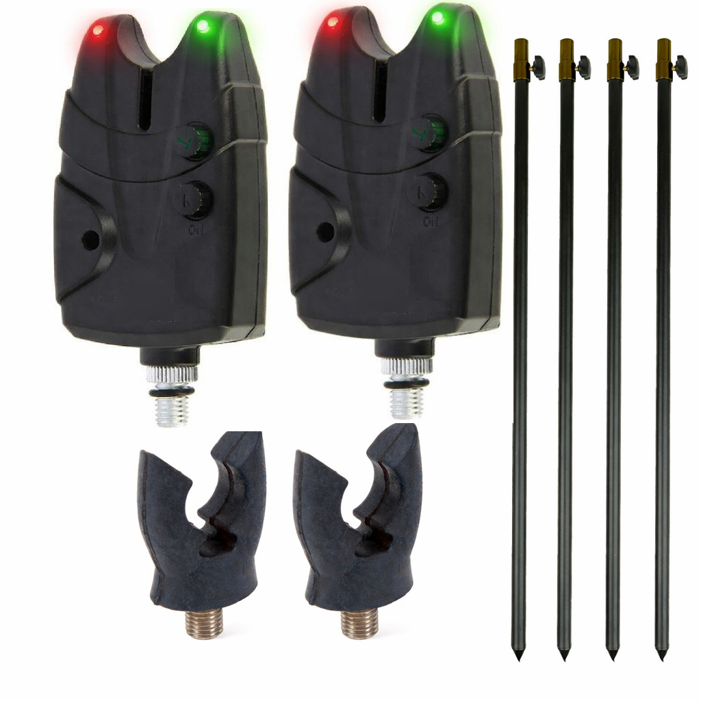 Eurocatch Beetmelder Bankstick set voor 2 hengels  - Karpervissen - Beetverklikker - Hengelsteun