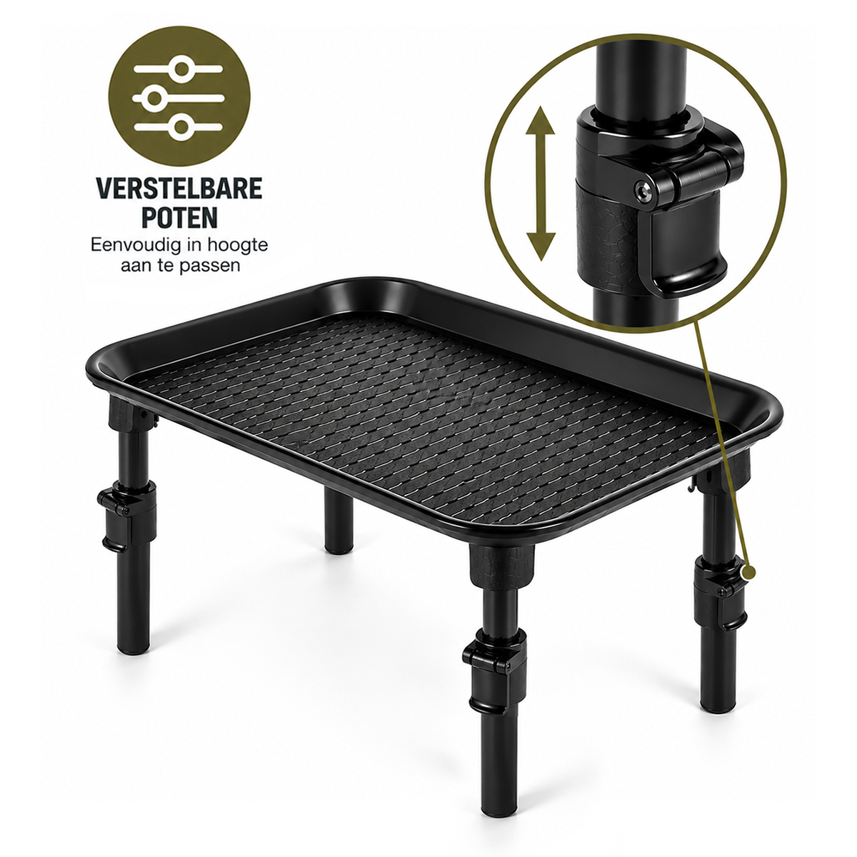 X2 Bivvy Table - Bivvytafel - Camping Tafel - Opvouwbaar - 35x25x20cm - Zwart
