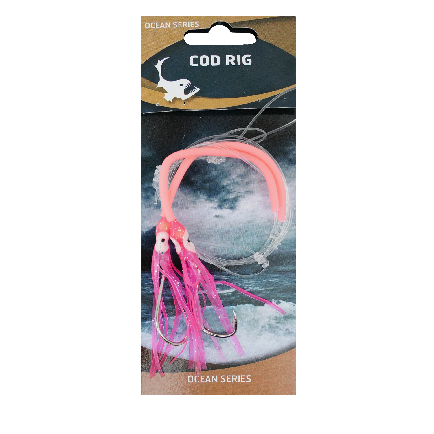 Eurocatch Fishing Dorsch-Rig, rosa leuchtend, 2 Haken | Größe 5/0