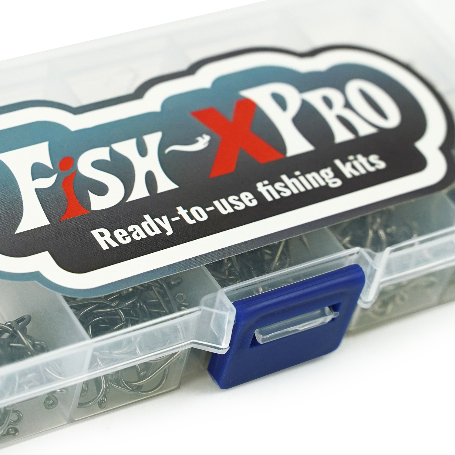 Fish-Xpro 500-delige Hakenset - maten 3 t/m 12 - Vishaakjes met oog - In tacklebox