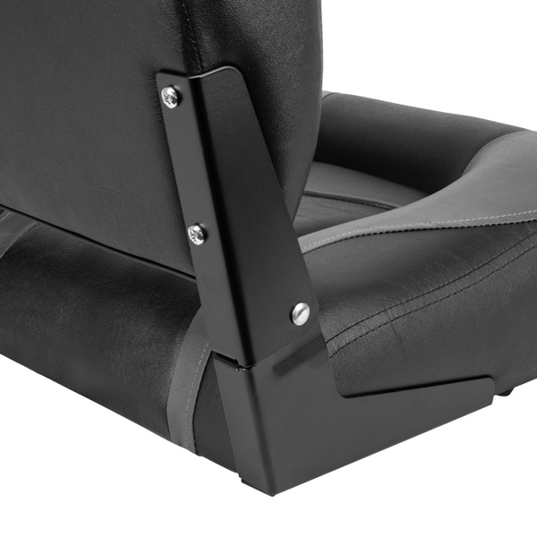Waterside Luxus Bootssitz mit hoher Rückenlehne | Schwarz/Grau | Bootssitz