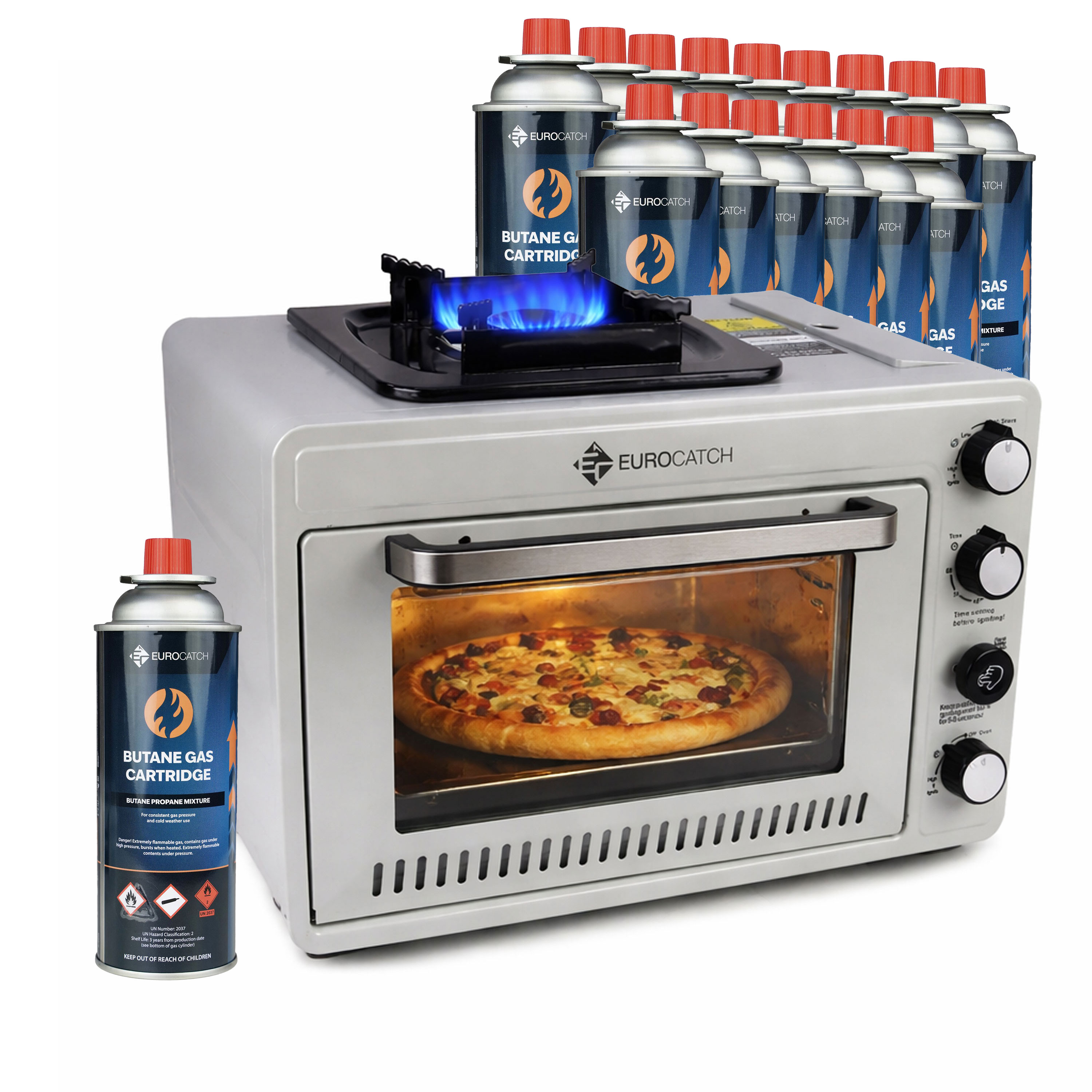 Eurocatch Gas Oven - Portable Camping Oven - 16 Gasbussen