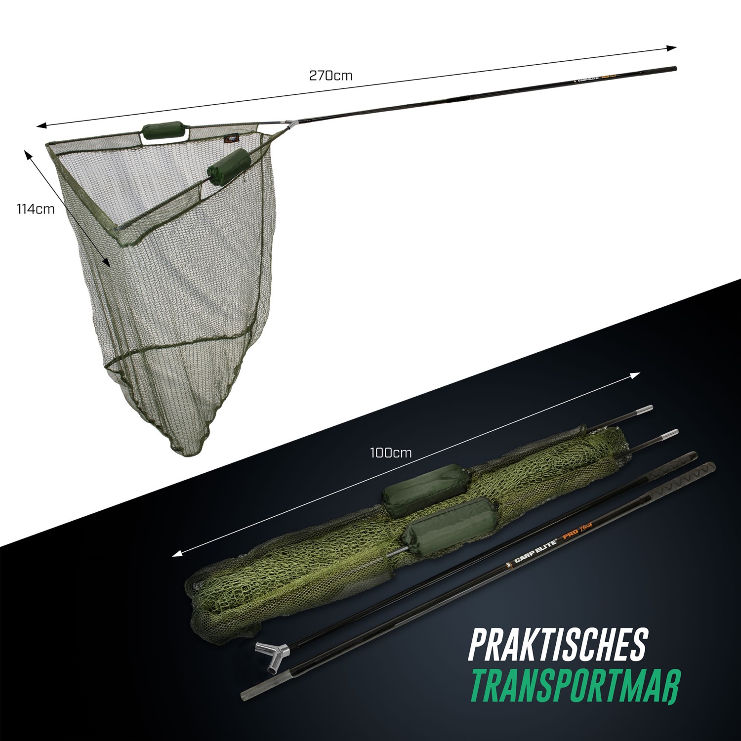 BAT-Tackle Carp Elite ProFloat | incl. 2 Netfloats  | Karpernet
