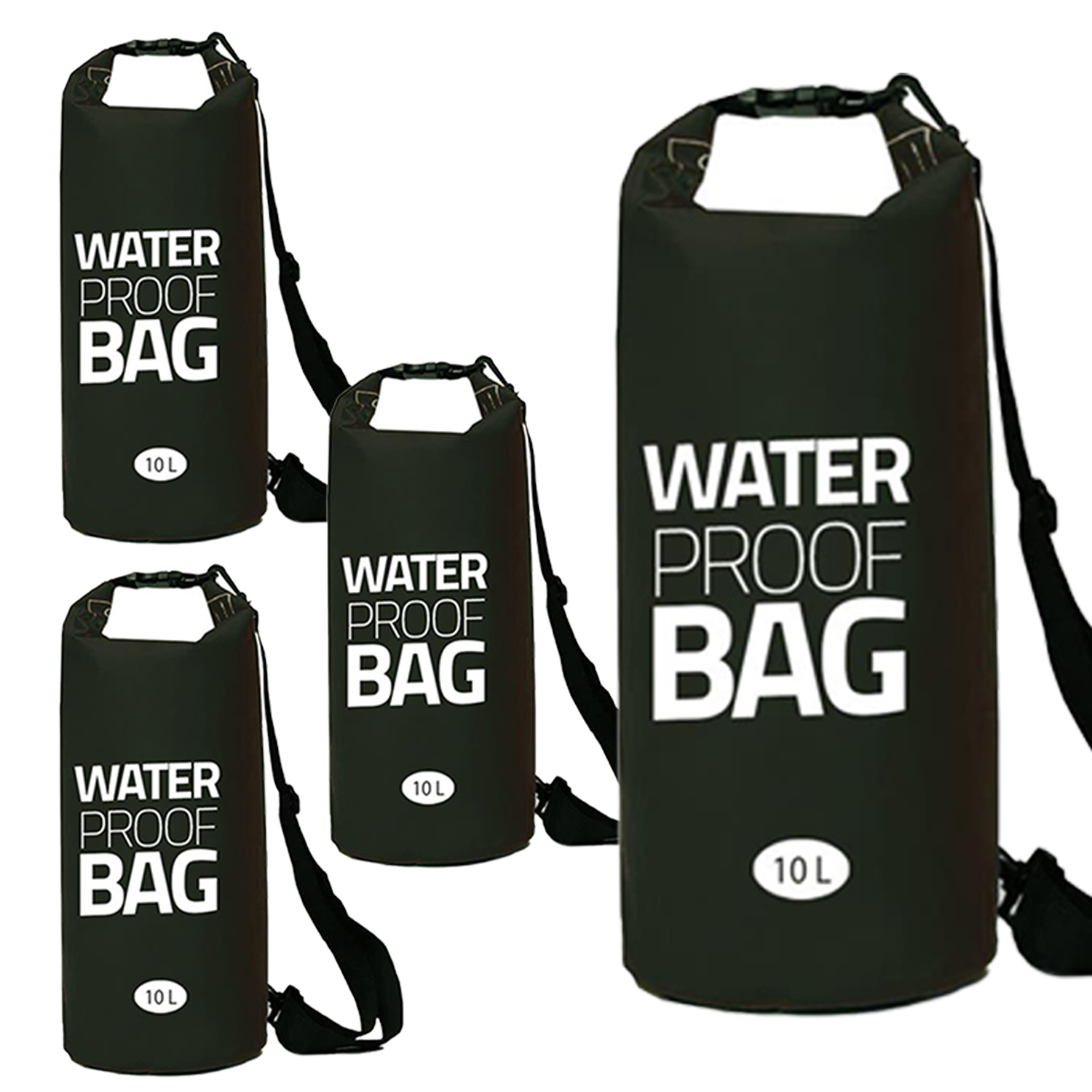Eurocatch | Waterdichte Dry Bag 4 stuks Duffel Bag | Waterdichte Tas | Zwart | 10 liter