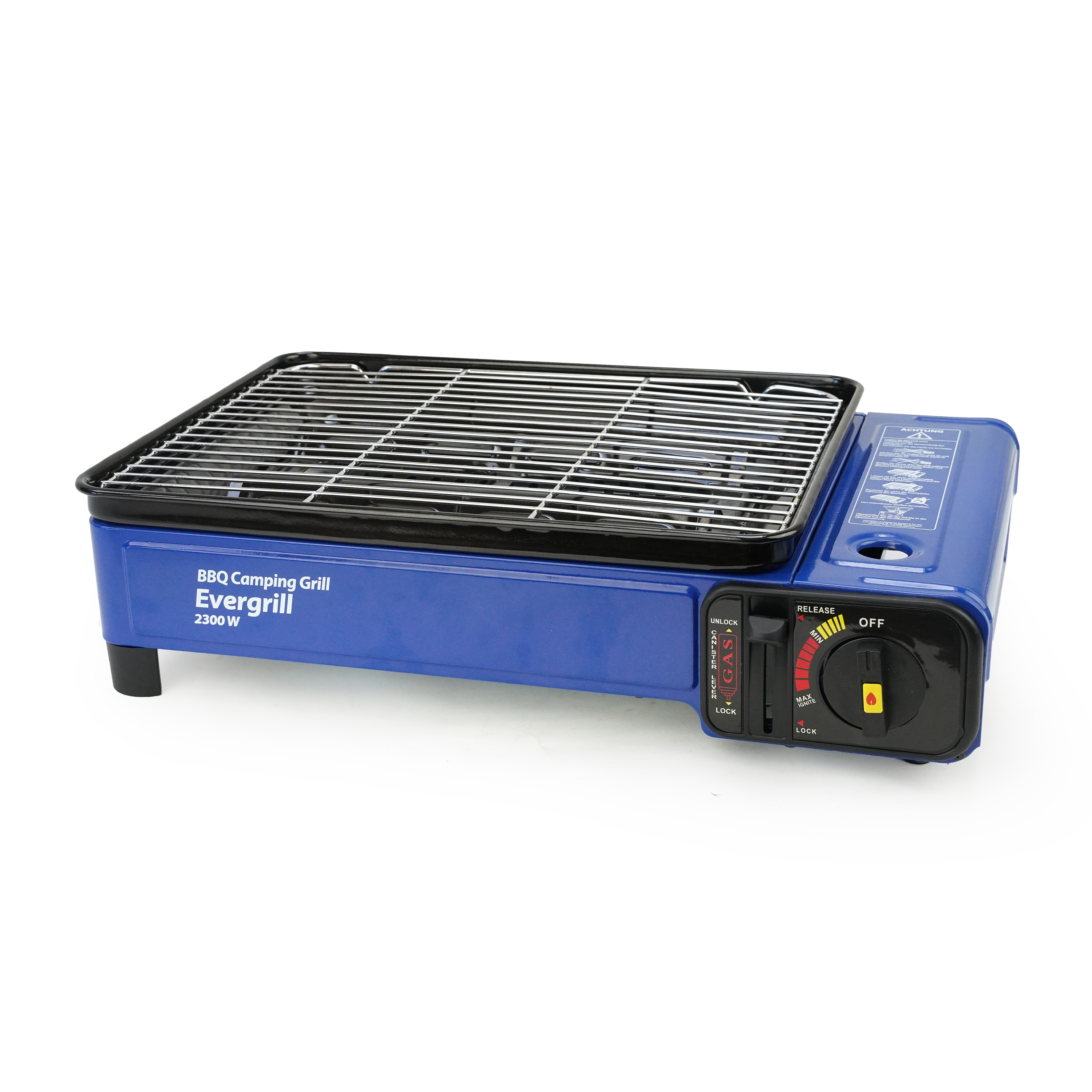 Eurocatch Butaangas Camping Grill Evergrill - Gas Barbecue - Camping Kooktoestel - Tafelgrill - Tafelbarbecue - incl. 12 gasbussen