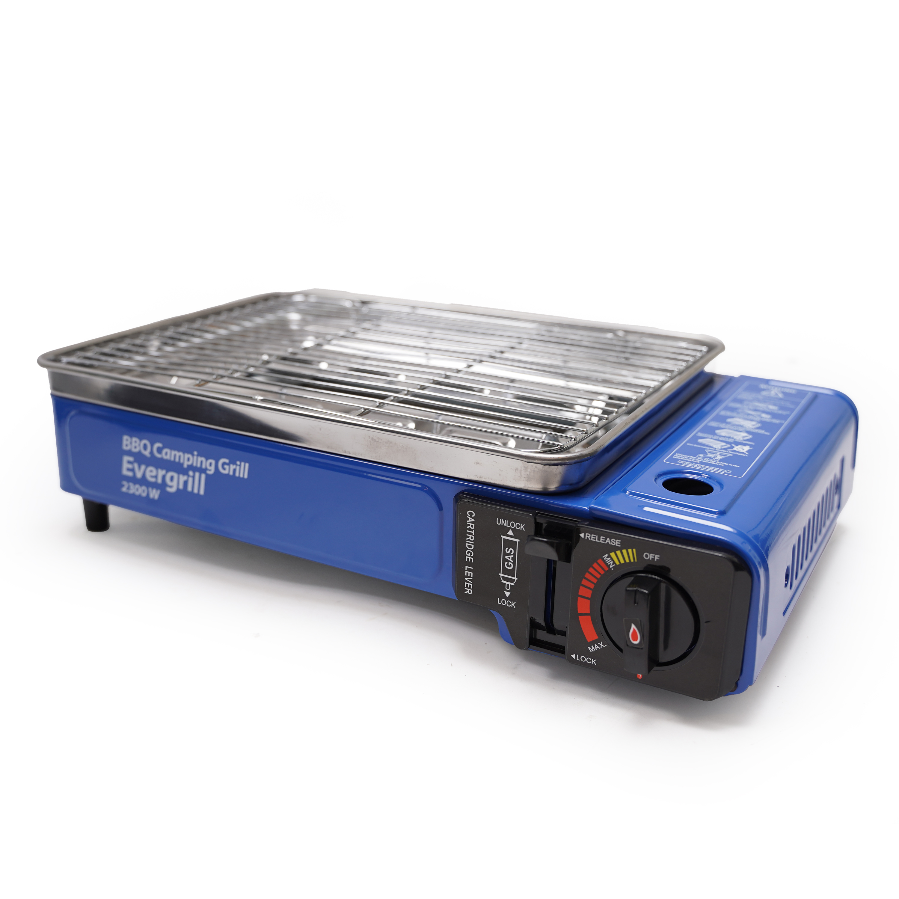 Eurocatch Butaangas Camping Grill Evergrill - Gas Barbecue - Camping Kooktoestel - Tafelgrill - Tafelbarbecue - incl. 12 gasbussen