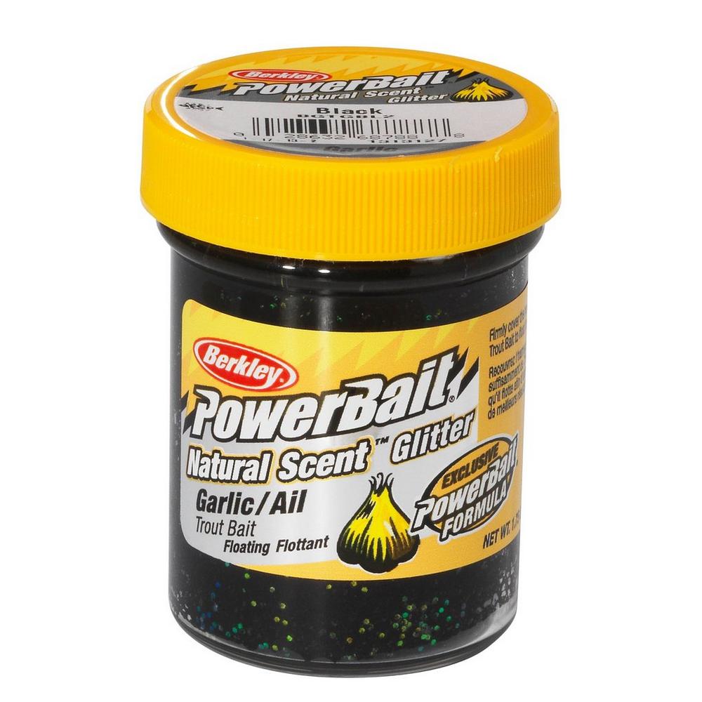 Berkley Natural Glitter Troutbait - Garlic - Black Glitter