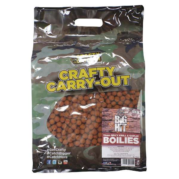 Crafty Catcher Carry Out Big Hit | Spicy Krill & Garlic | Boilie | 15mm | 5kg