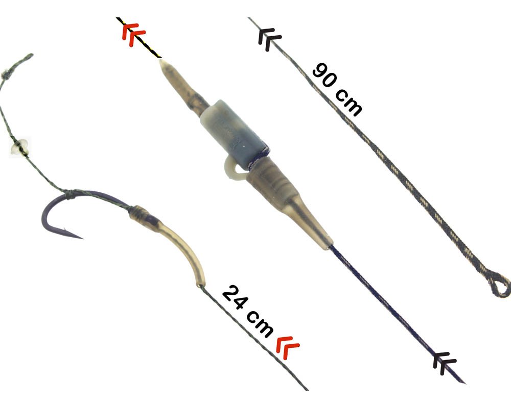 PB Products R2G Big Water Clip SR Leader 90/Combi Rig - Size 4 - 2st. - Weed