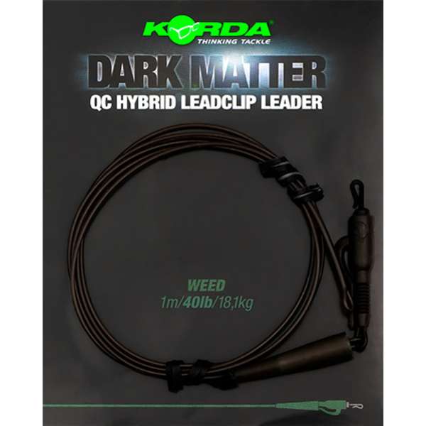 Korda Dark Matter Leader QC Hybrid Clip | Weed | 40lb | 50cm