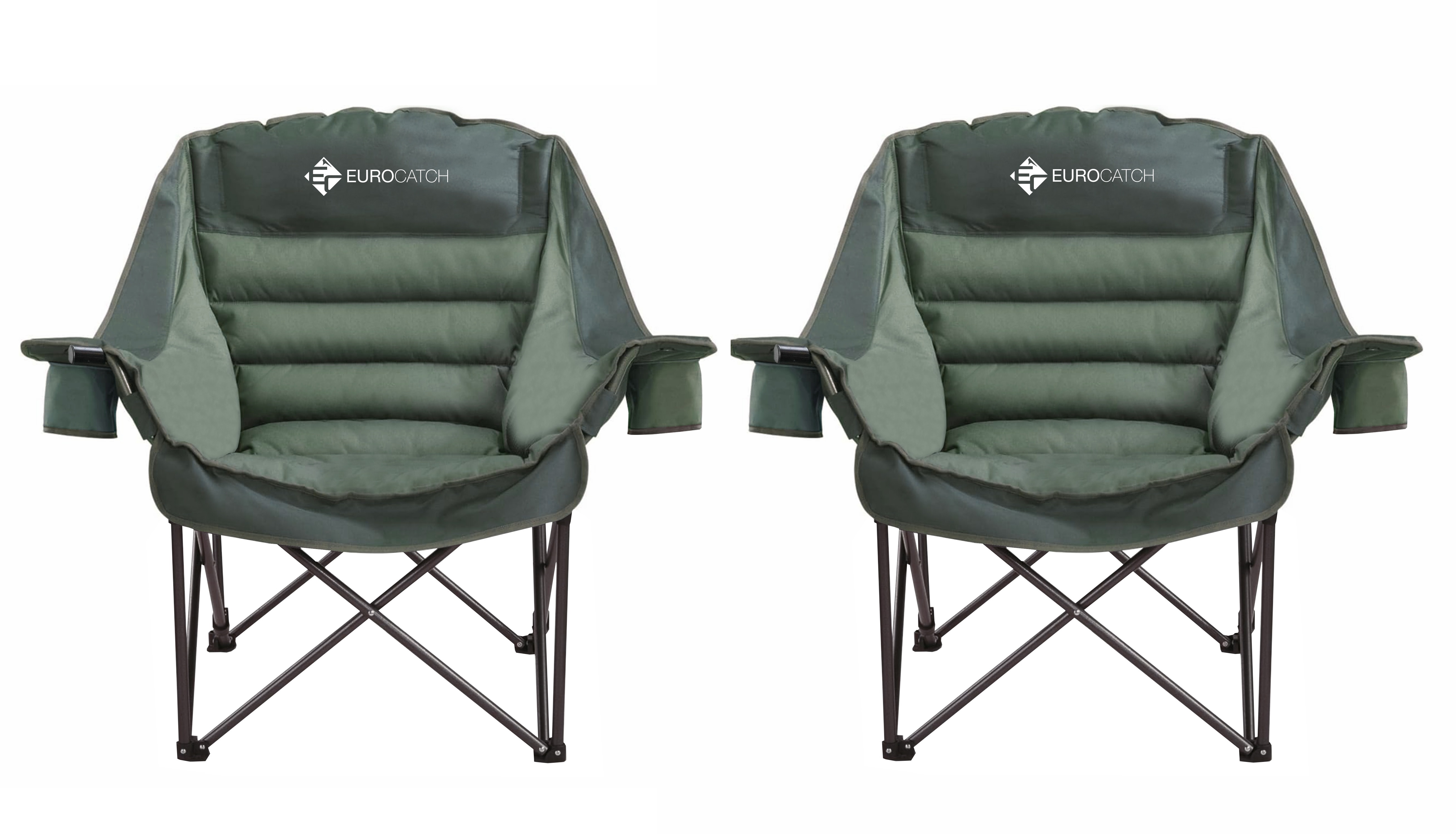 Eurocatch Comfy Club Chair XXL -  2stuks - Opvouwbaar met 2 Bekerhouders 