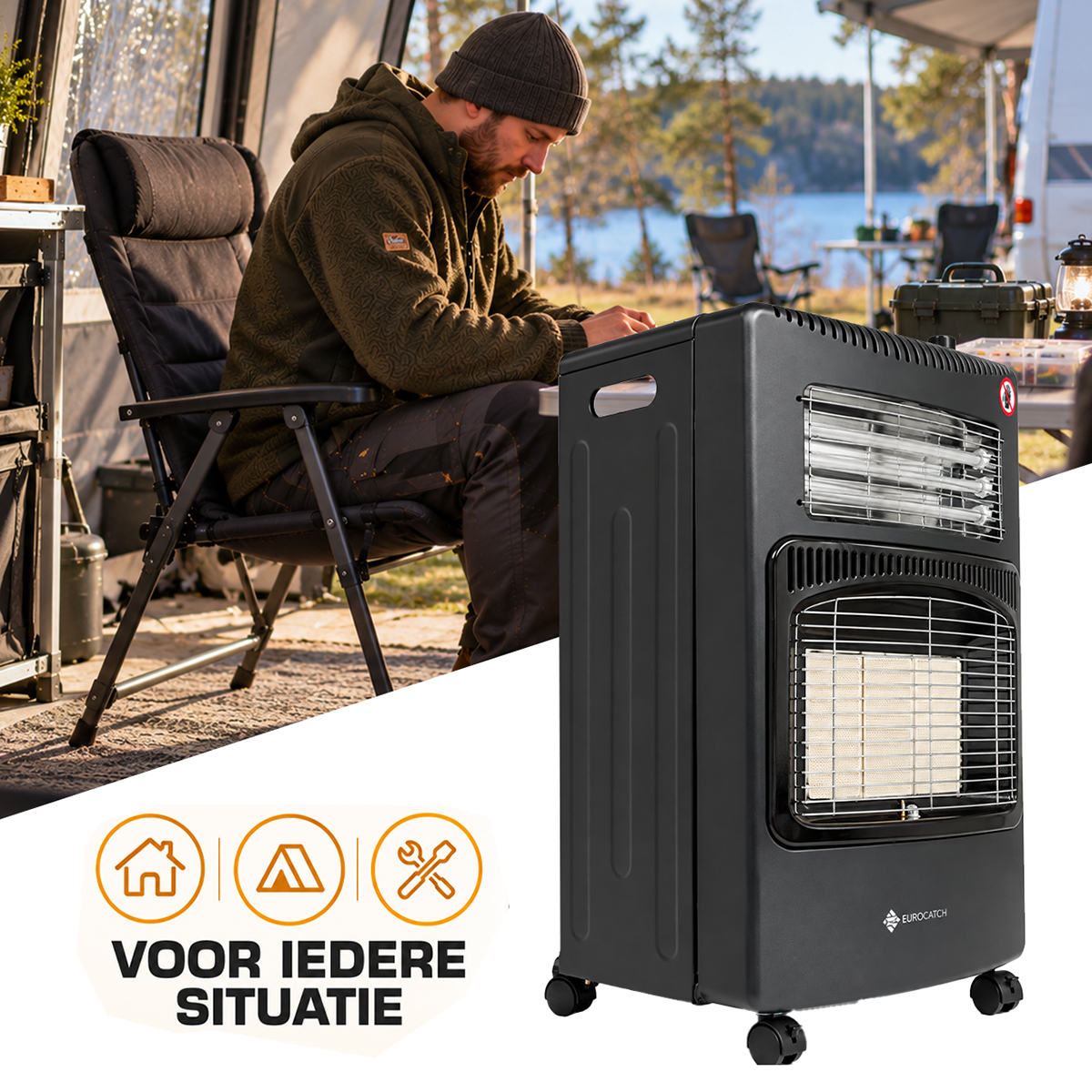 Eurocatch Patio Heater - Propane & Electric - 4.2Kw - complete set