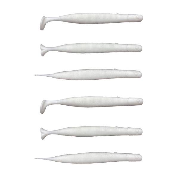 Savage Gear Gravity Stick Paddletail | White | 14cm | 15g | 6 Stuks