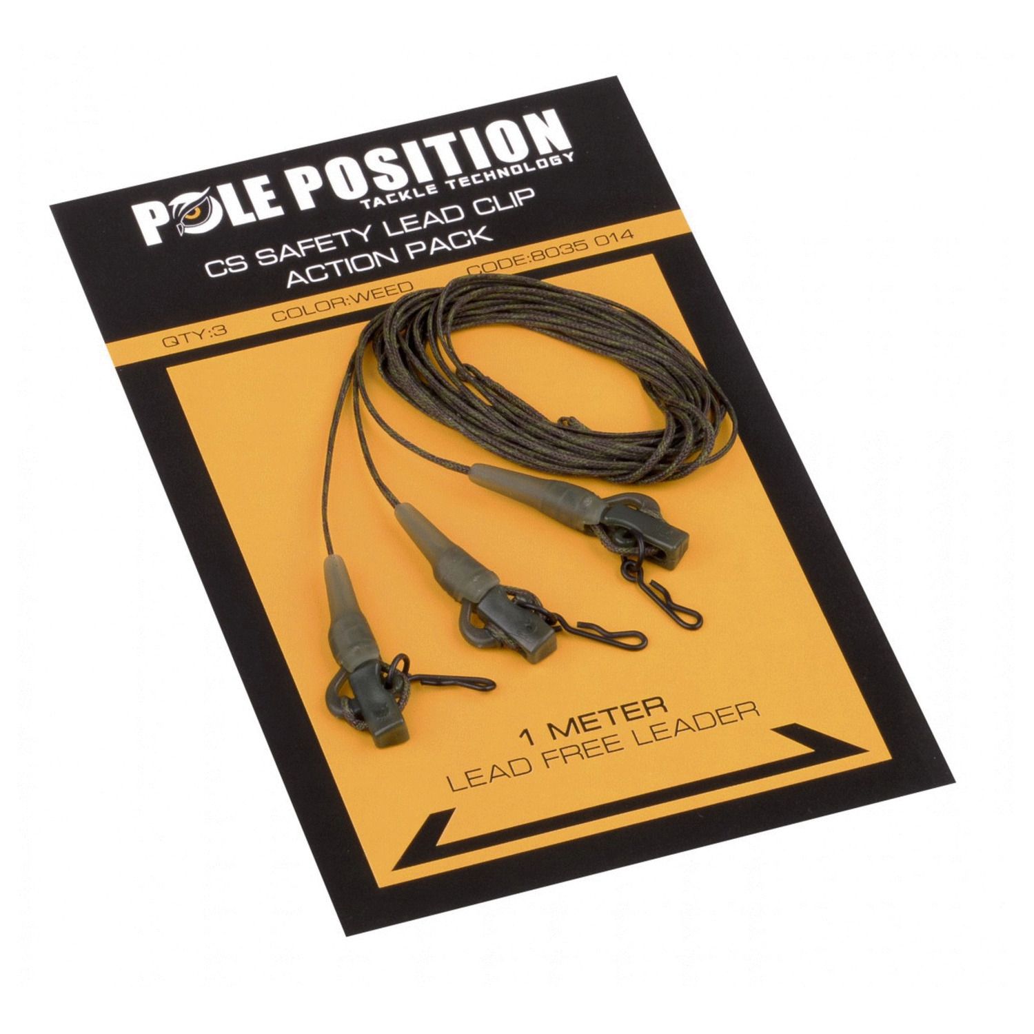 Pole Position Leadclip Set + Leader 65lb - Weed