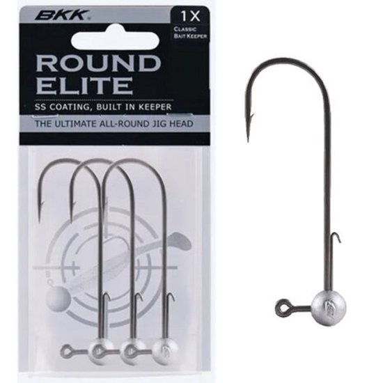 BKK Round Elite Jigheads + Baitkeeper - Grijs - 7g - 3/0# - 3pcs