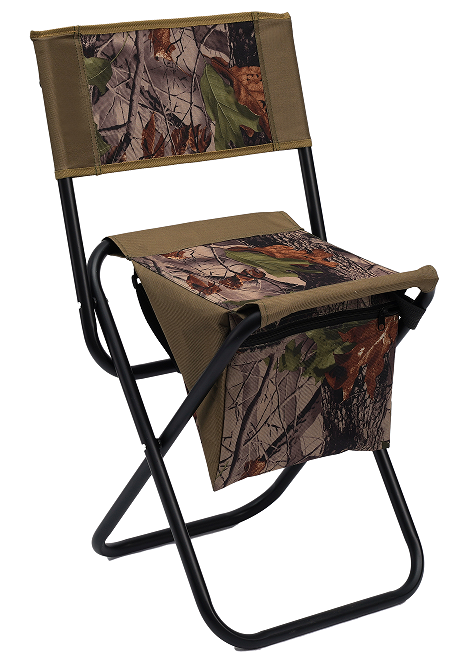 Eurocatch Opvouwbare stoel | Met Tas en Rugleuning | Camouflage kleur | 41x33x75cm | 19mm Dik Frame 