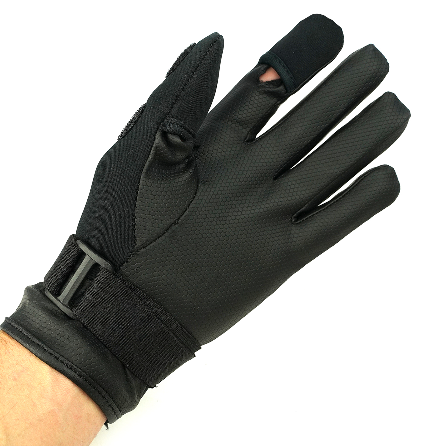Neopreen Handschoen - Zwart  - Maat M - Met te openen Duim en vingertop