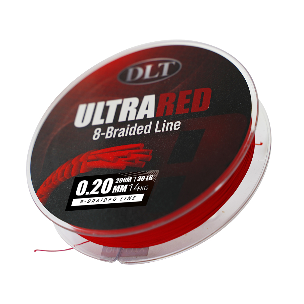 DLT UltraRed-8 Braided Line 200m 0.20mm 14kg | Gevlochten lijn | 8 Braid
