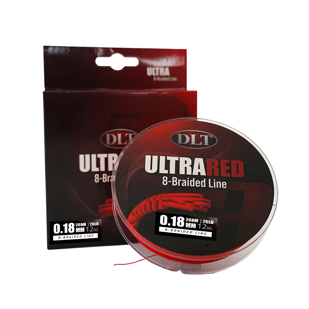 DLT UltraRed-8 Braided Line 200m 0.18mm 12kg | Gevlochten Lijn | 8 Braid