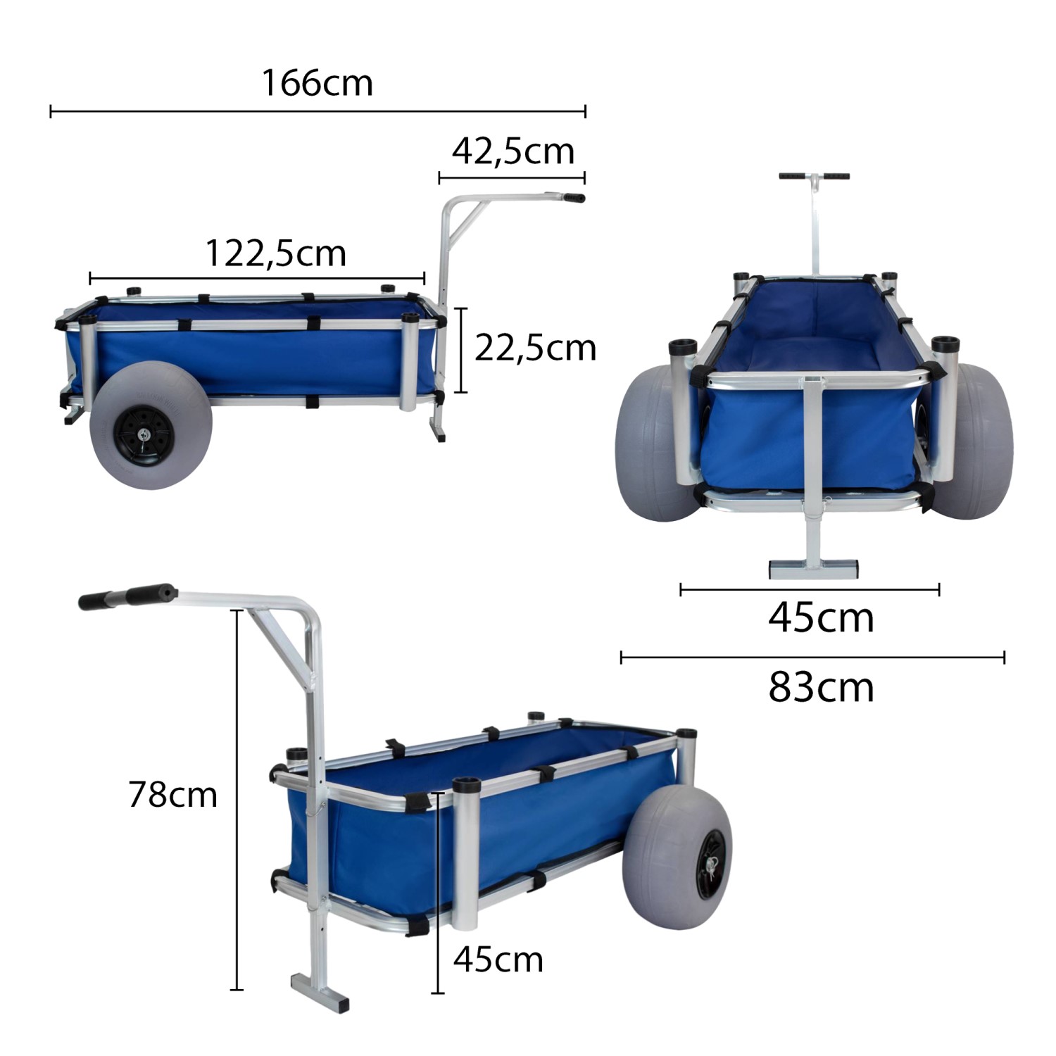 Eurocatch - Transportkar Met ballon banden - Heavy Duty - Strandviswagen