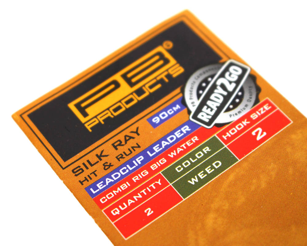 PB Products R2G Big Water Clip SR Leader 90/Combi Rig - Size 4 - 2st. - Weed