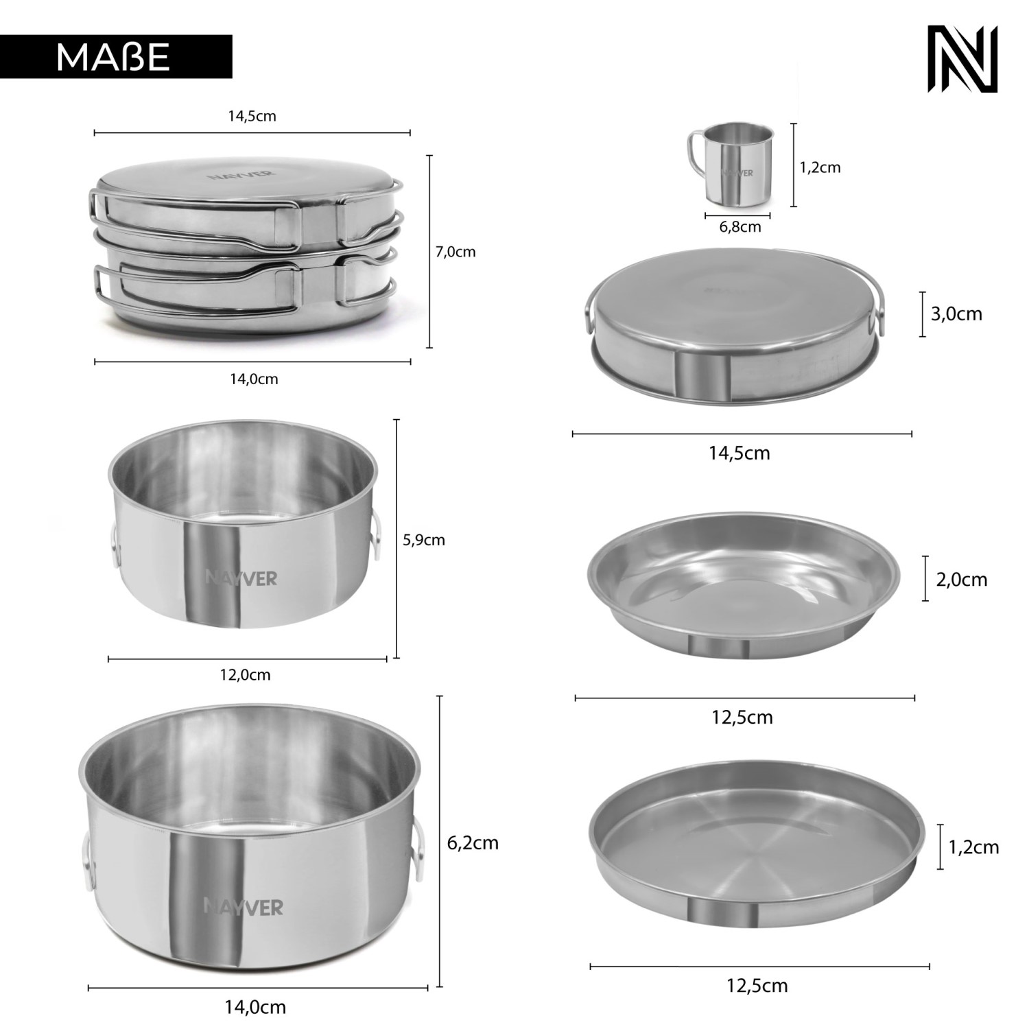 NAYVER pannenset (potten, pannen & kopjes) - Outdoor pannenset