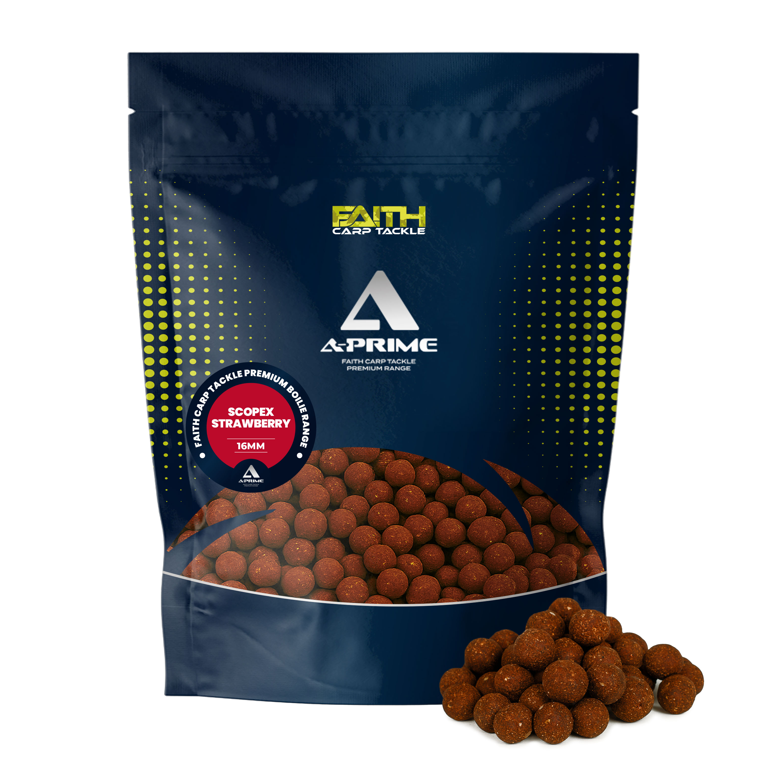 Faith A-Prime Boilie - 5kg - 16mm - Strawberry/Scopex