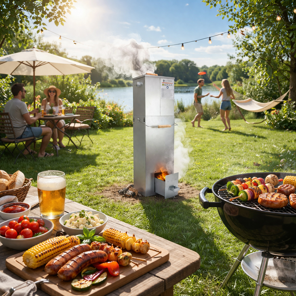 Eurocatch Rookoven Telescopisch Vierkant  – Complete Rookset voor Vis & Vlees