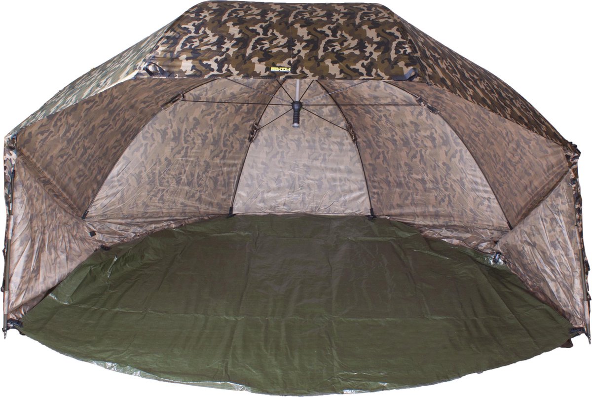 Faith Oval Brolly | 60 Inch | Oval Paraplu | Shelter | Incl. Grondzeil en Stormpalen | 3.00m |  Camouflage 